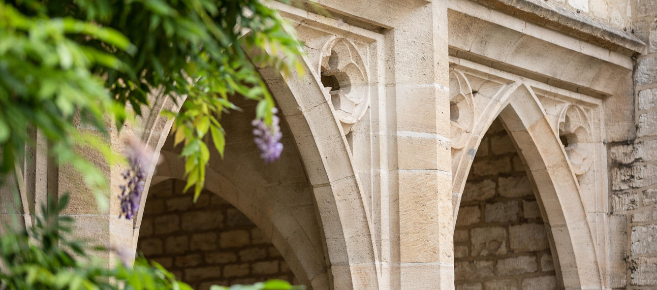 Four Colleges Arch with Wisteria